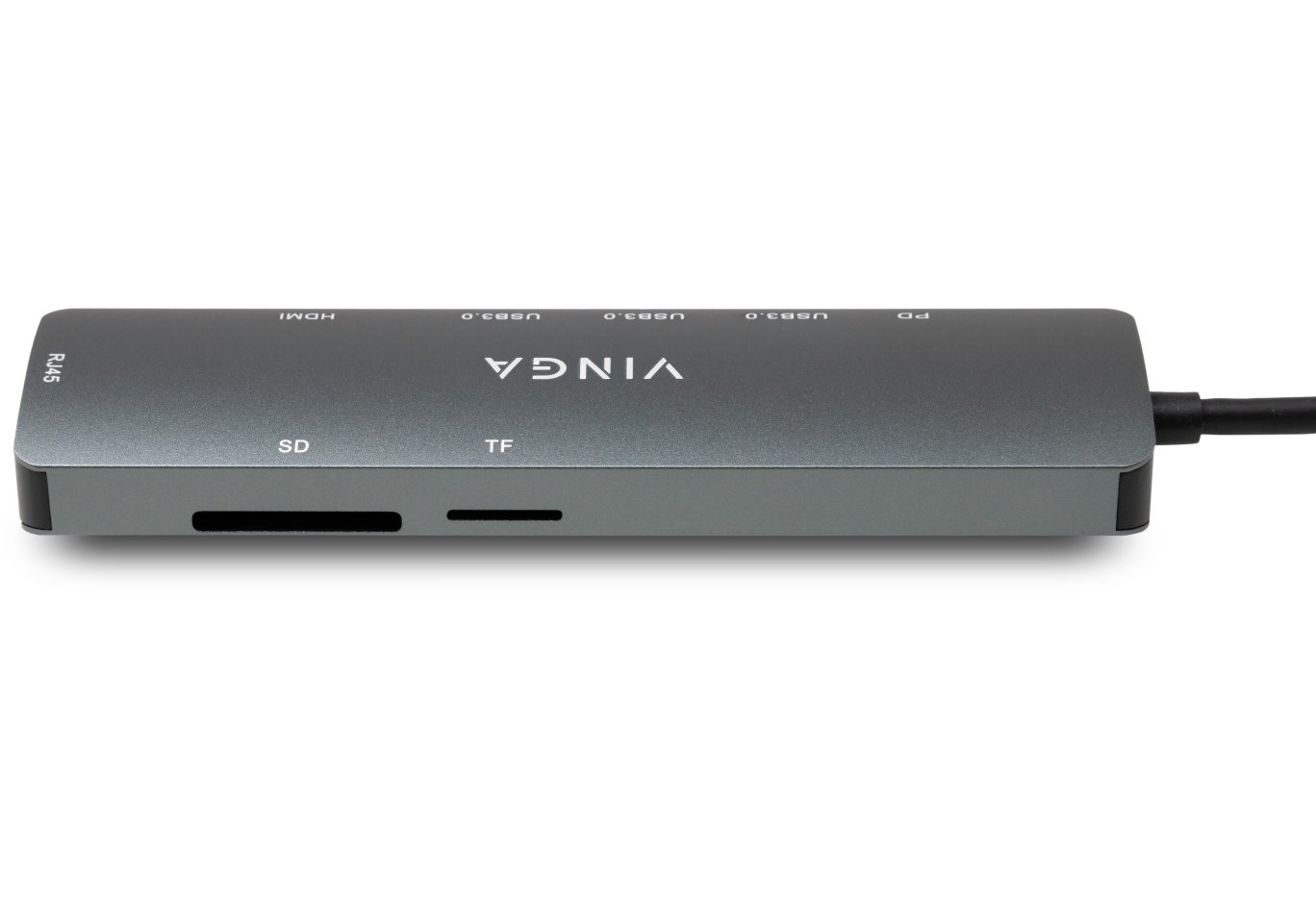 Концентратор Vinga USB-C 3.1 to HDMI+RJ45_1Gbps+3xUSB3.0+SD/TF+PD100W (VHYC8)
