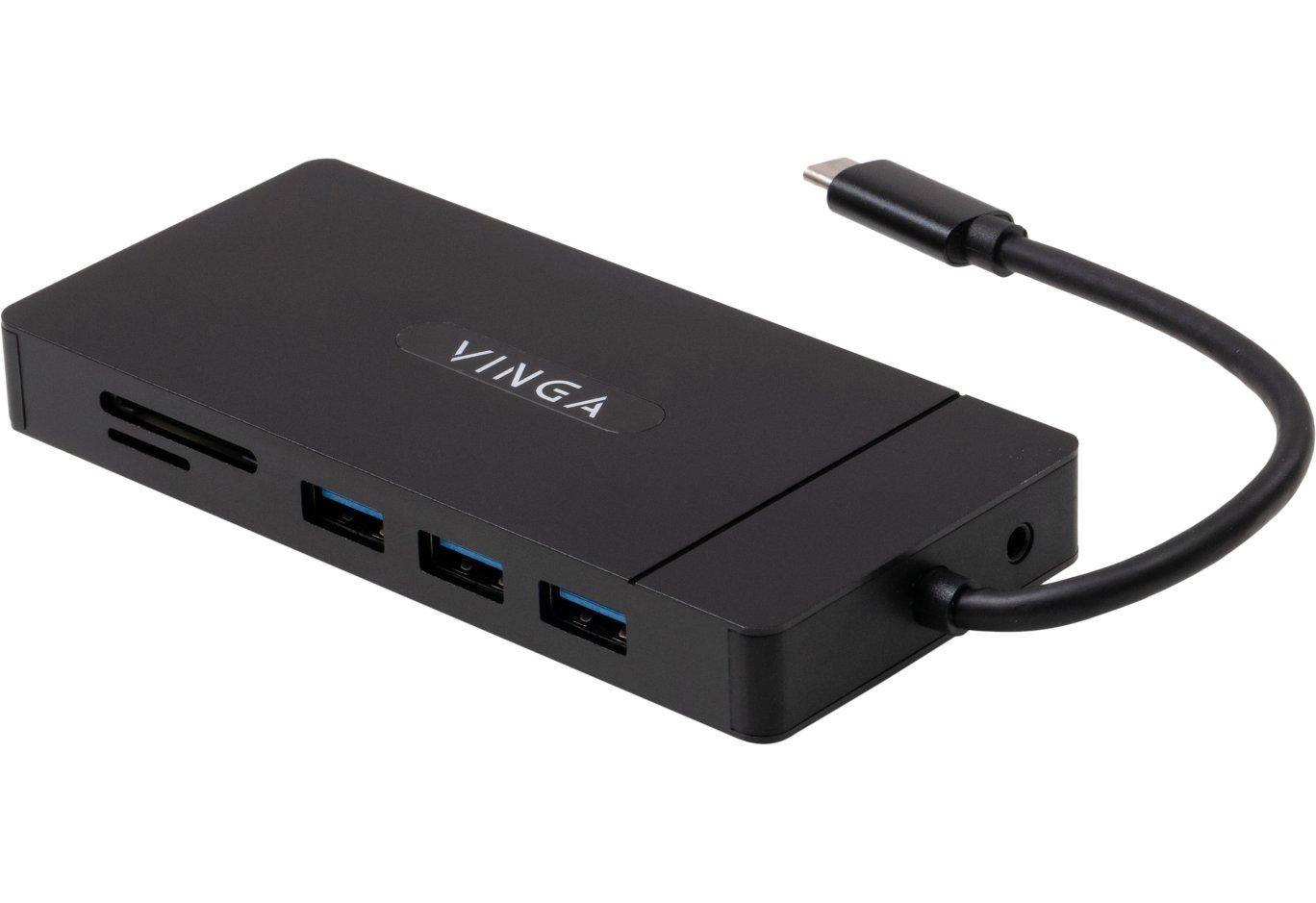 Концентратор Vinga USB-C 3.1 to VGA+HDMI+RJ45+3xUSB3.0+USB2.0+SD/TF+PD100W+Audio (VHYC10)
