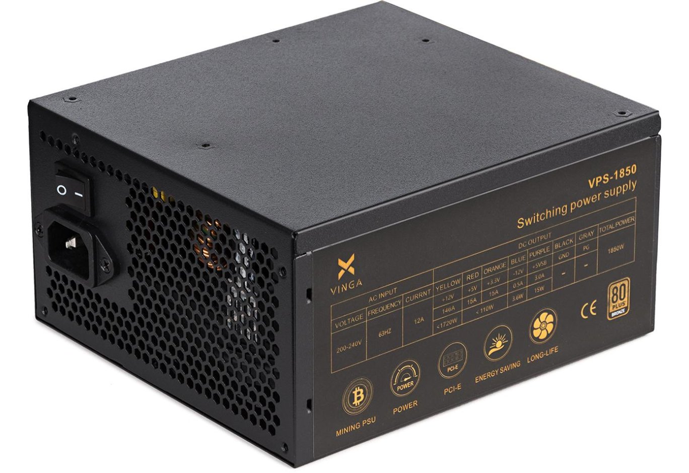 Блок живлення Vinga 1850W (VPS-1850 Mining edition)