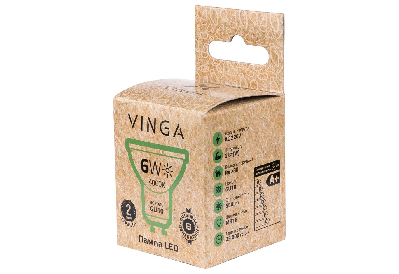 Лампочка Vinga VL-MR16GU10-64L-220