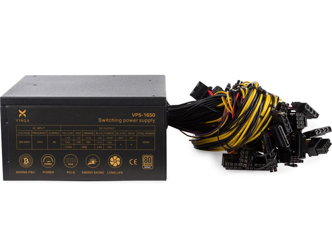 Блок живлення Vinga 1650W (VPS-1650 V2 Mining edition)