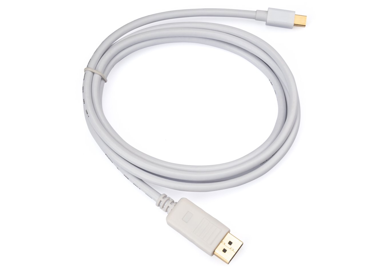 Кабель мультимедійний miniDisplayPort M to Display Port M 1.8m 4K white Vinga (VCPMDPDP1.8WH)