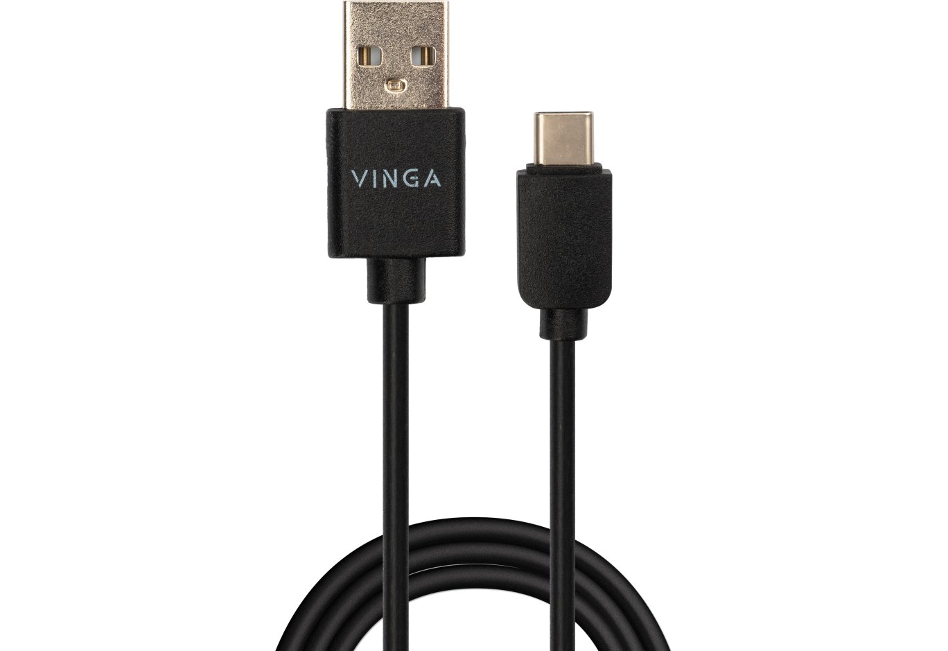 Дата кабель USB 2.0 AM to USB-C 1.0m 3A 18W PVC black Vinga (VCPUSBTC3ABK)