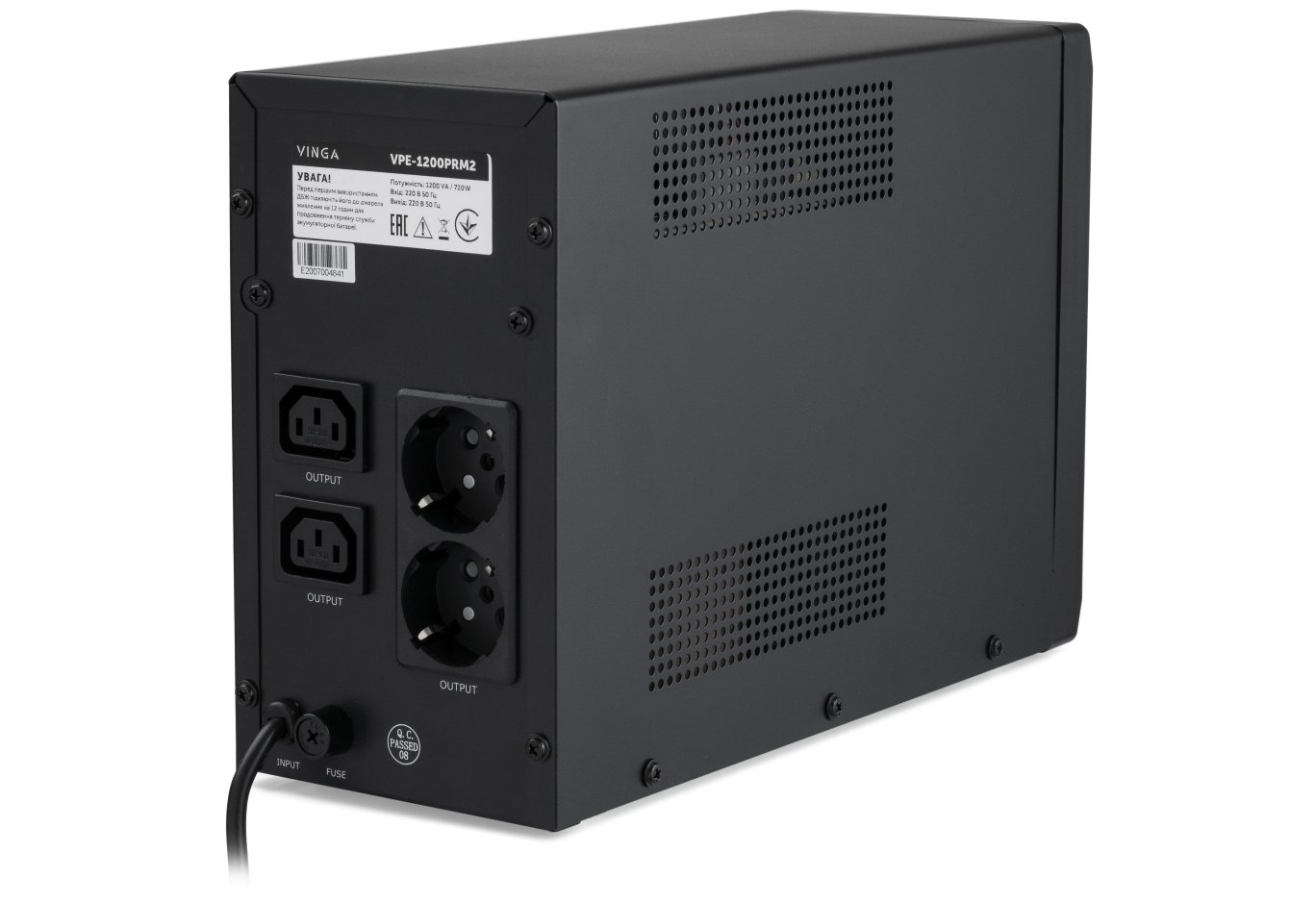 Пристрій безперебійного живлення Vinga LED 1200VA ( VPE-1200PRM2 ) (VPE-1200PRM2)