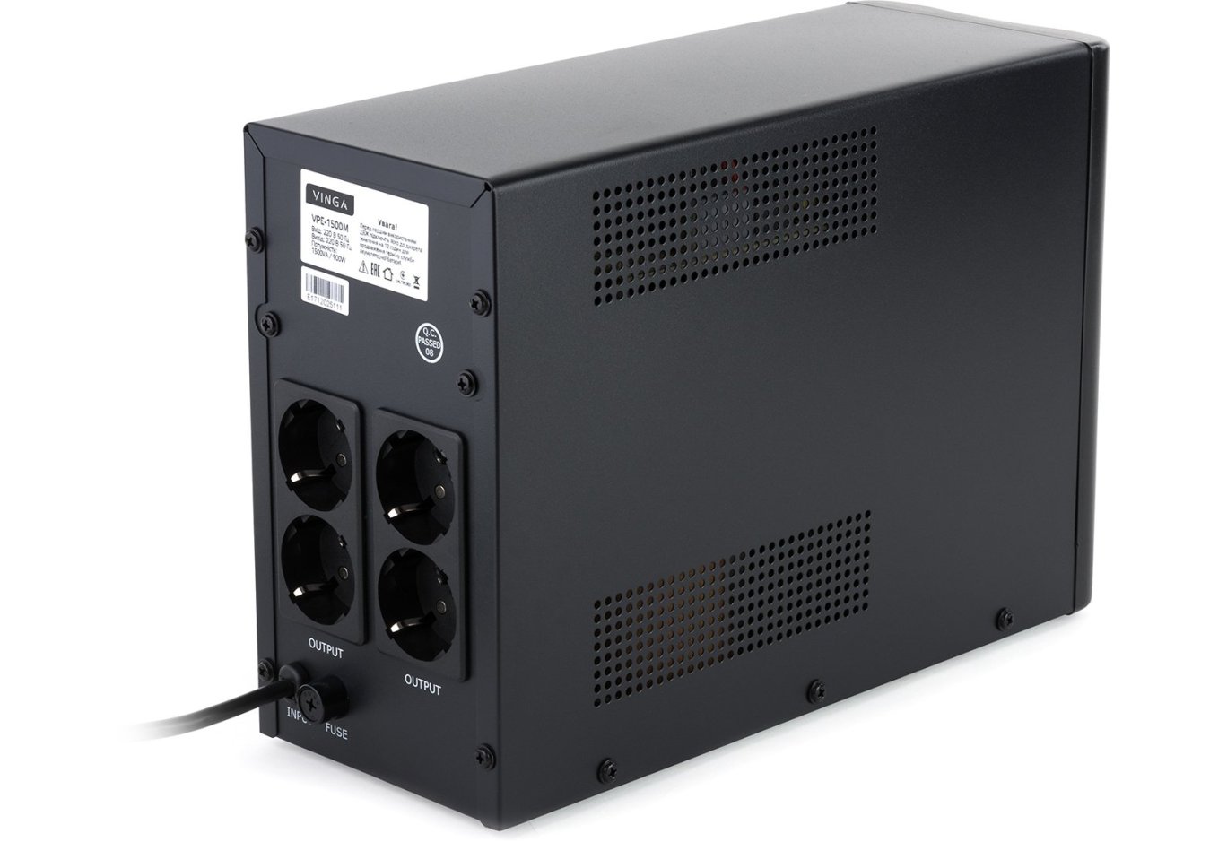 Пристрій безперебійного живлення Vinga LED 2000VA metall case (VPE-2000M)