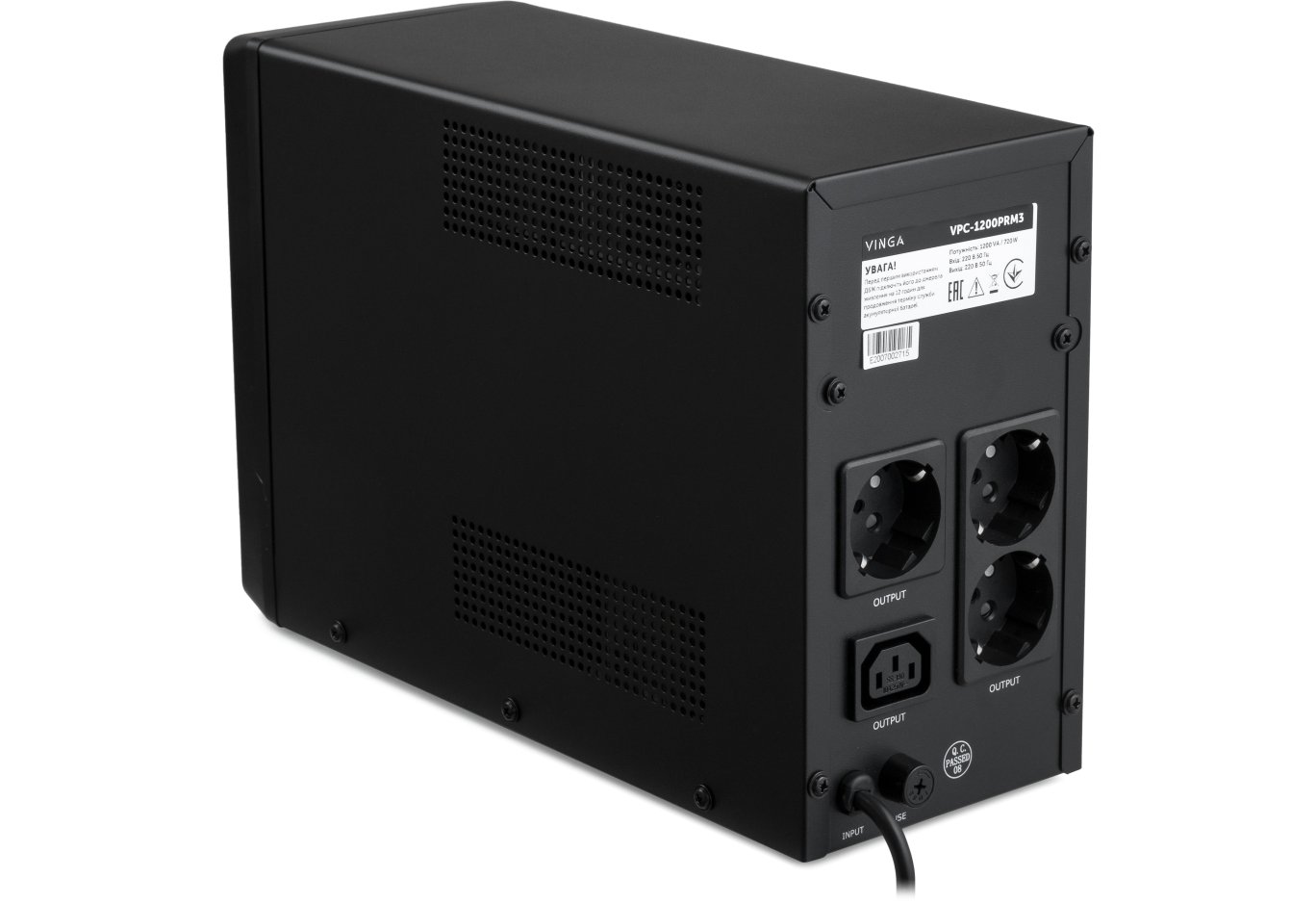 Пристрій безперебійного живлення Vinga LED 1200VA ( VPC-1200PRM3 ) (VPC-1200PRM3)