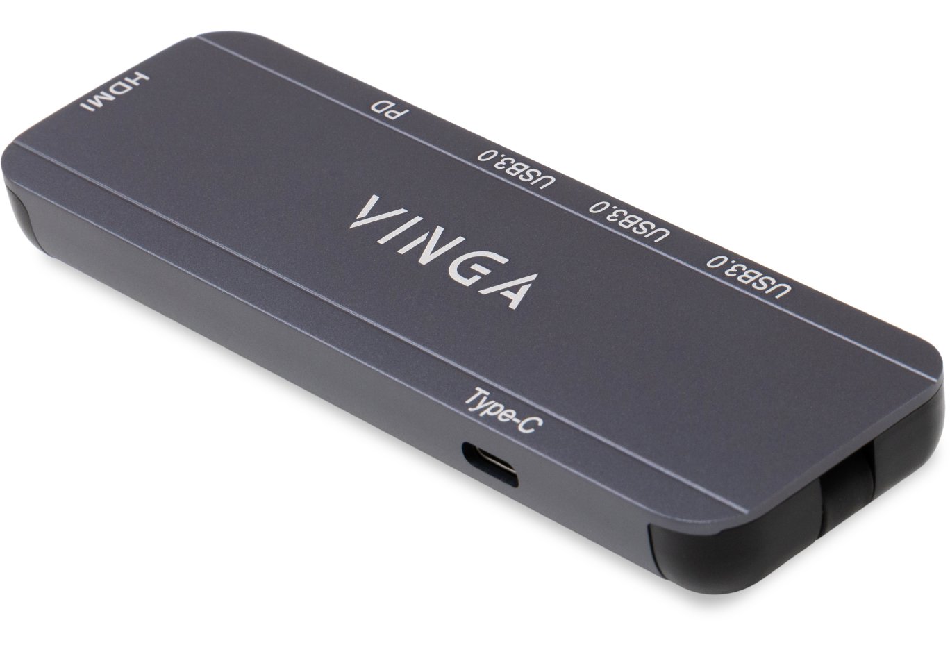 Концентратор Vinga USB-C 3.1 to HDMI+3xUSB3.0+PD100W+USB-C foldable cable (VHYC6FC)