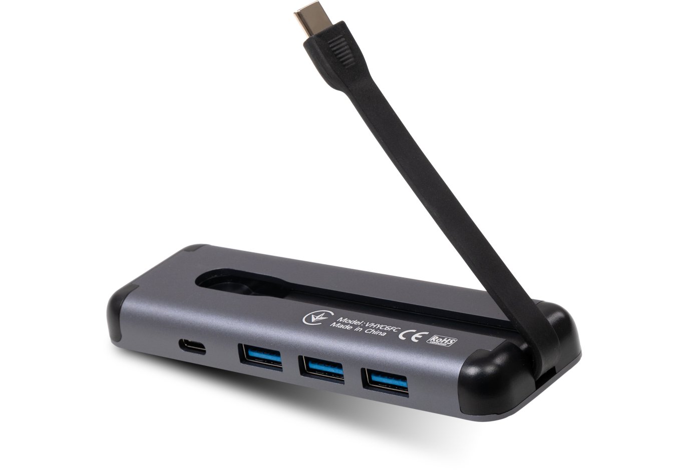 Концентратор Vinga USB-C 3.1 to HDMI+3xUSB3.0+PD100W+USB-C foldable cable (VHYC6FC)