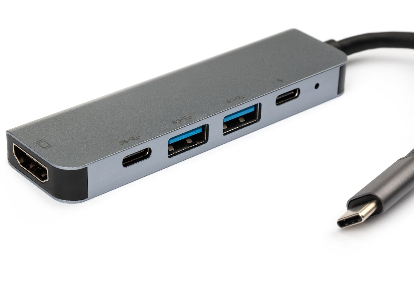 Концентратор Vinga Type-C to 4K HDMI+2*USB3.0+PD+USB-C 3.1 Gen1 aluminum (VCPHTC5AL)