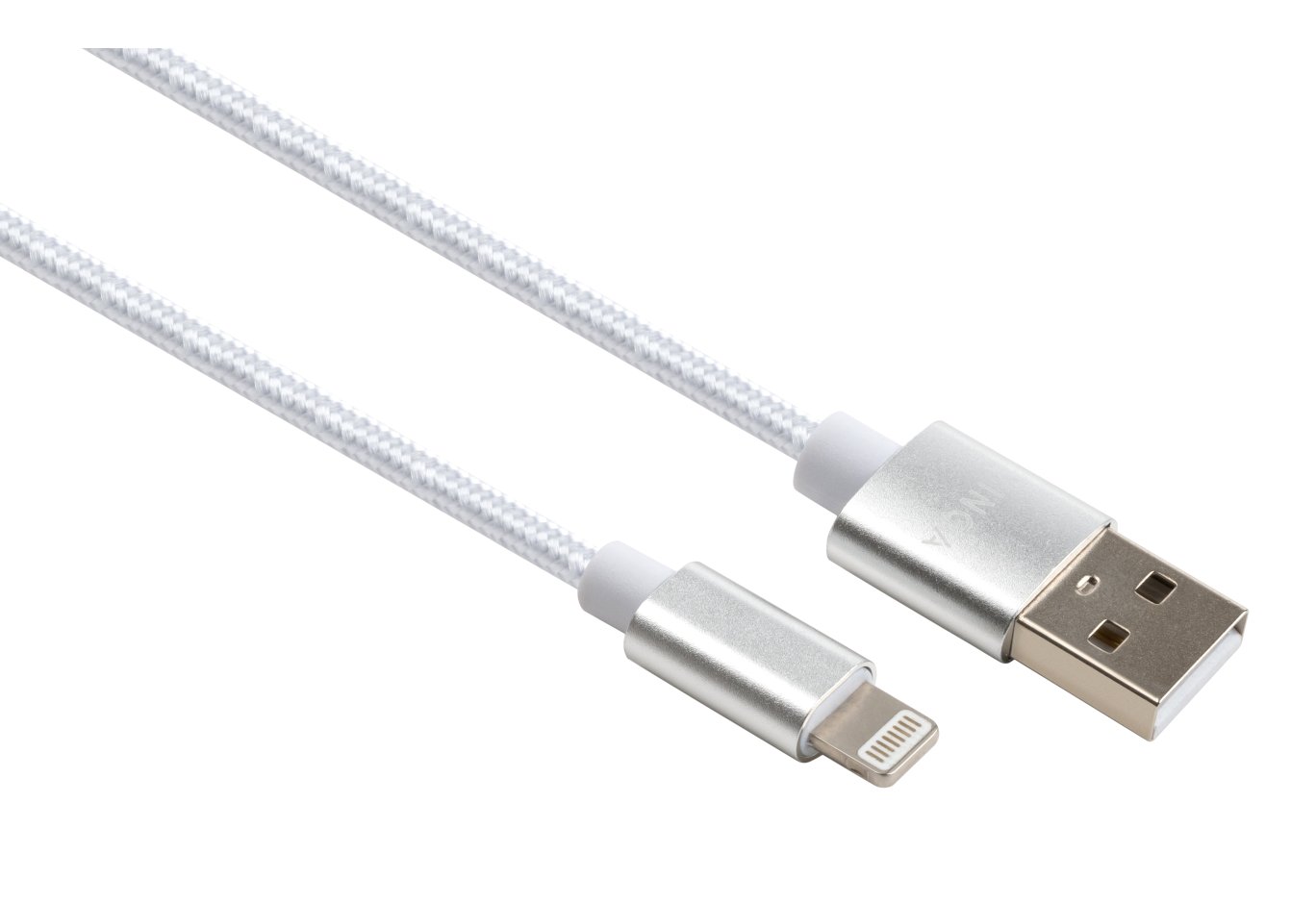 Data cable USB 2.0 AM to Lightning 1m nylon silver Vinga (VCPDCLNB1S)