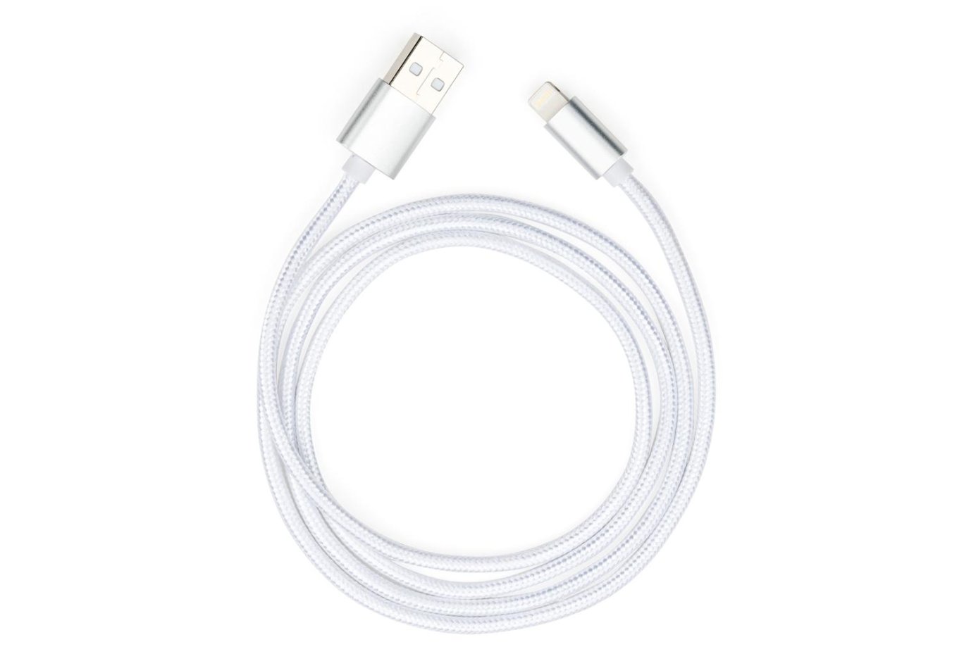 Data cable USB 2.0 AM to Lightning 1m nylon silver Vinga (VCPDCLNB1S)