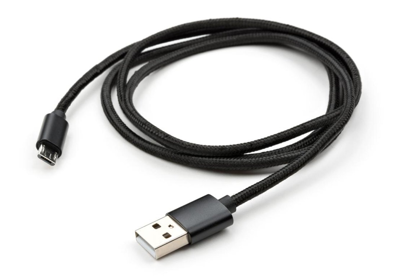 Дата кабель USB 2.0 AM to Micro 5P 1m nylon black Vinga (VCPDCMNB1BK)