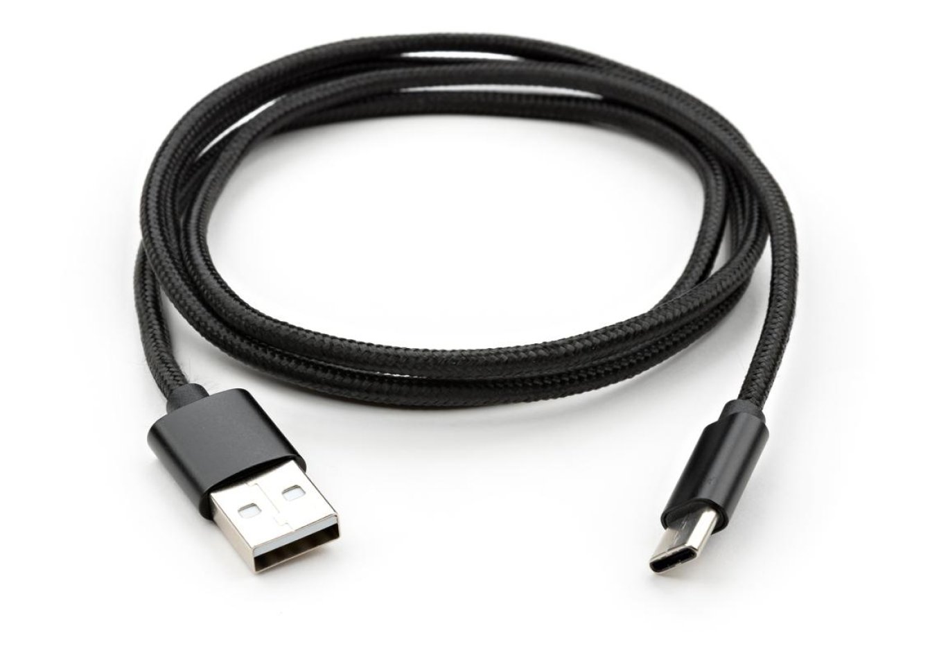 Дата кабель USB 2.0 AM to USB-C 1.0m nylon black Vinga (VCPDCTCNB1BK)