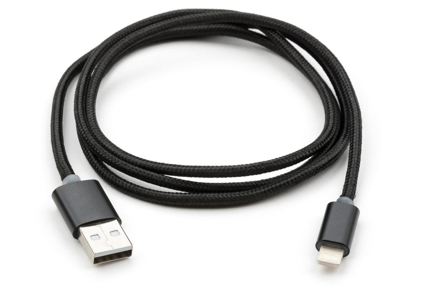 Data cable USB 2.0 AM to Lightning 1m LED black Vinga (VCPDCLLED1BK)