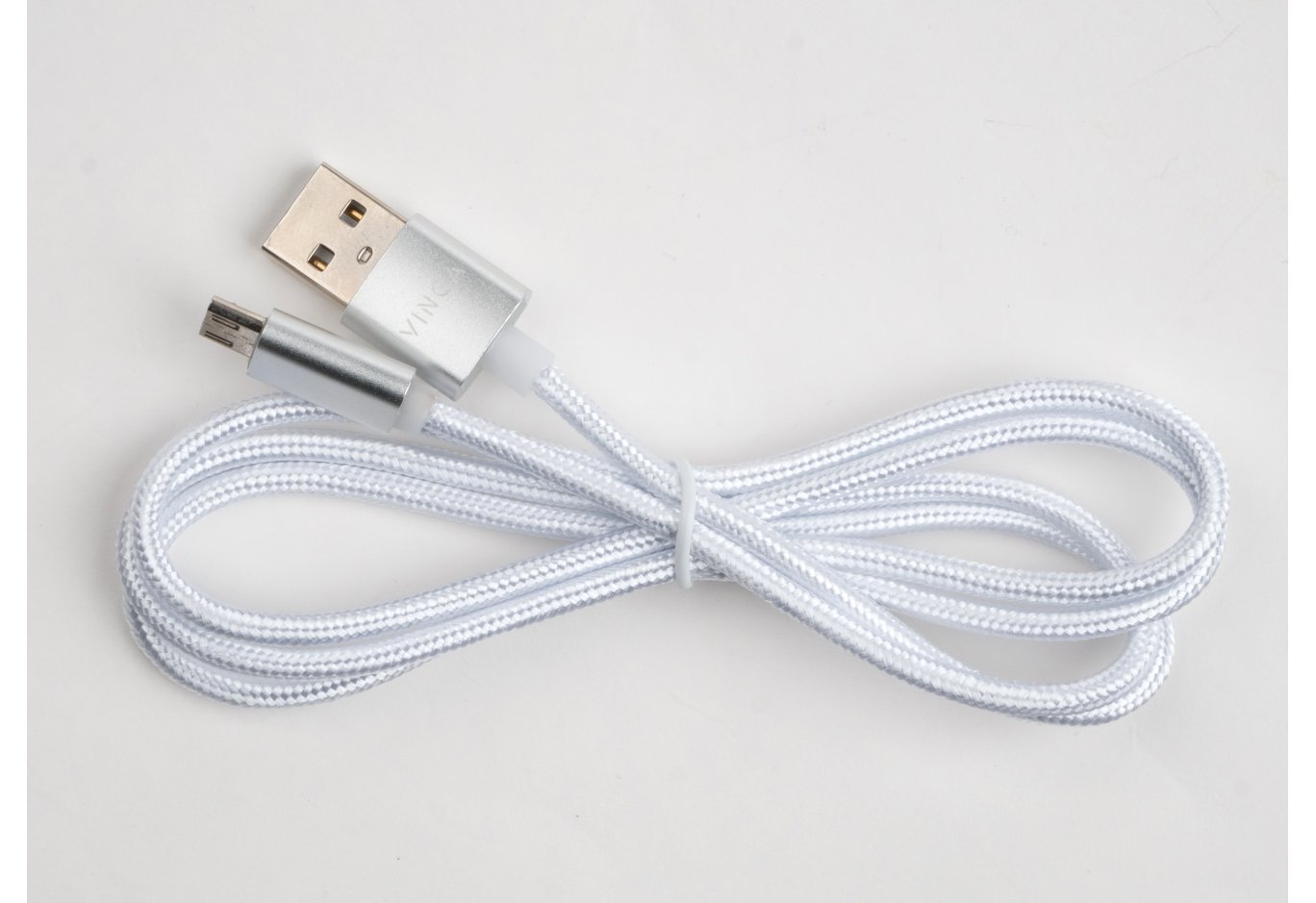 Дата кабель USB 2.0 AM to Micro 5P 1m LED silver Vinga (VCPDCMLED1S)