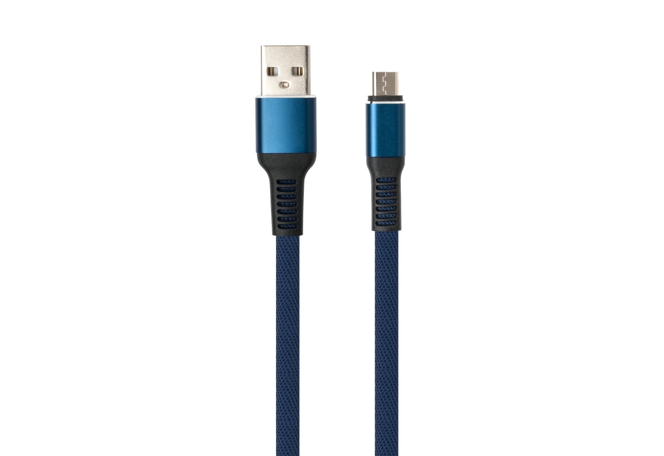 Дата кабель USB 2.0 AM to Micro 5P 1m flat nylon blue Vinga (VCPDCMFNB1B)