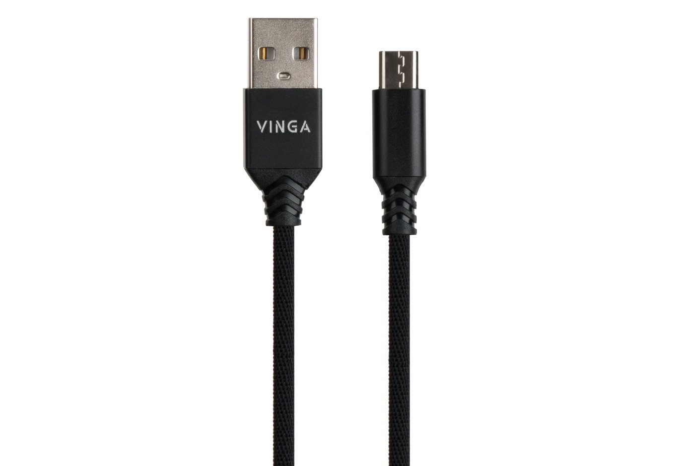Дата кабель USB 2.0 AM to Micro 5P nylon 1m black Vinga (VCPDCMBN21BK)