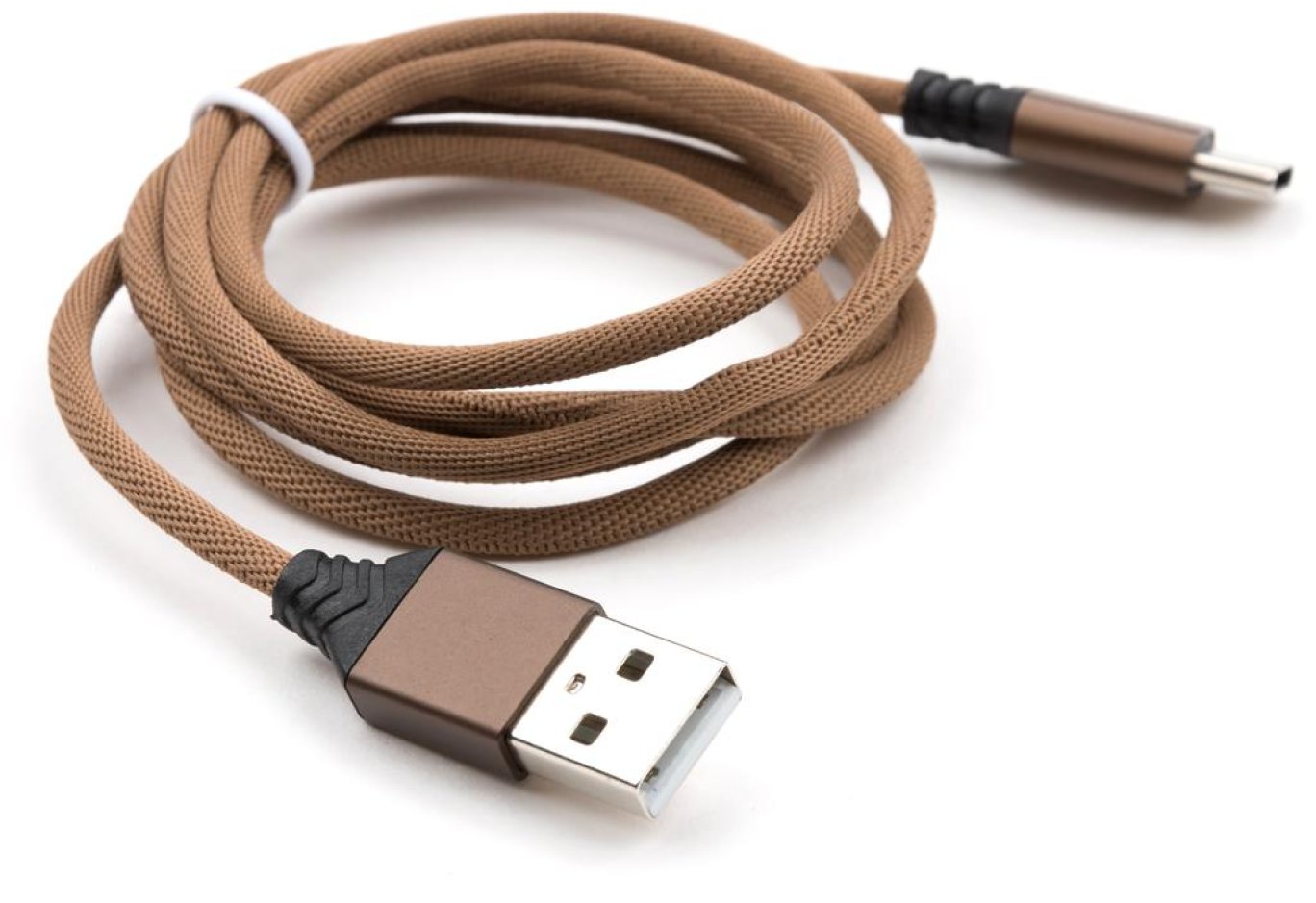 Дата кабель USB 2.0 AM to USB-C 1.0m nylon brown Vinga (VCPDCTCNB21BR)