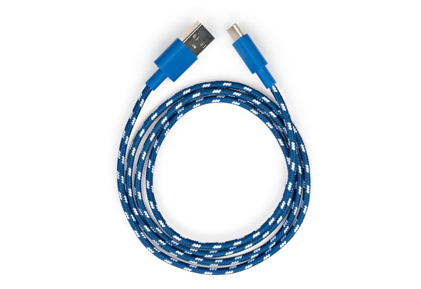 Дата кабель USB 2.0 AM to USB-C 1.0m 2color nylon blue Vinga (VCPDCTCNB31B)