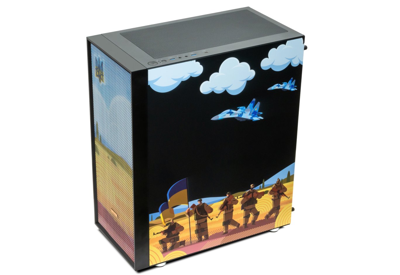 Корпус для ПК Vinga Pillar Black Freedom soldiers (01230011782)