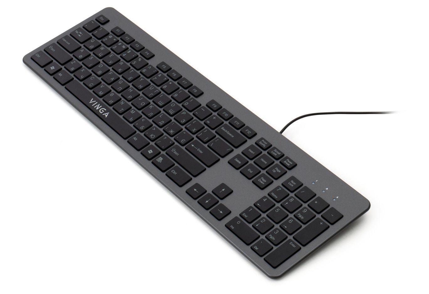 Клавіатура Vinga KB735 black-grey
