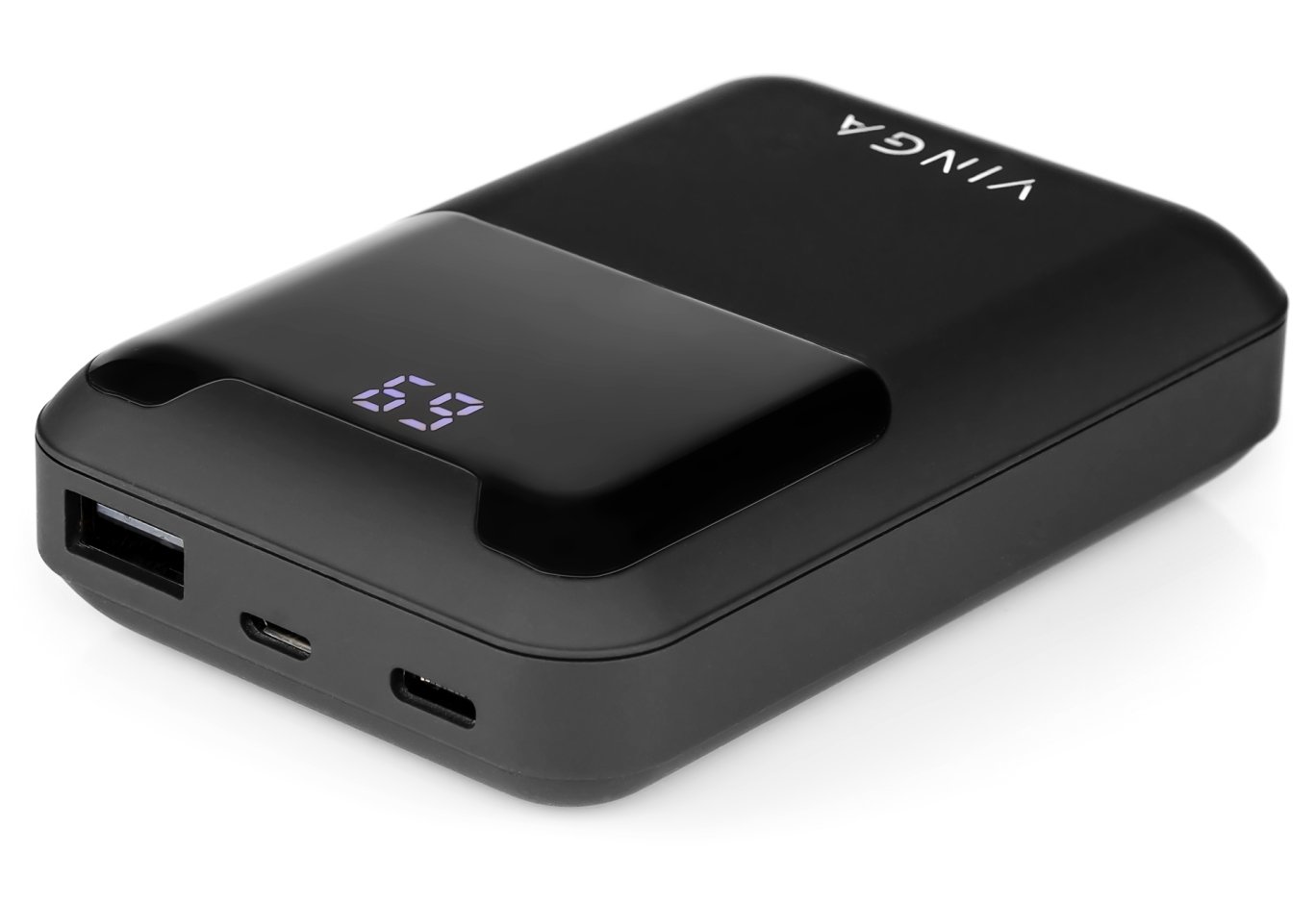 Батарея універсальна Vinga 10000 mAh Display soft touch black (BTPB0310LEDROBK)