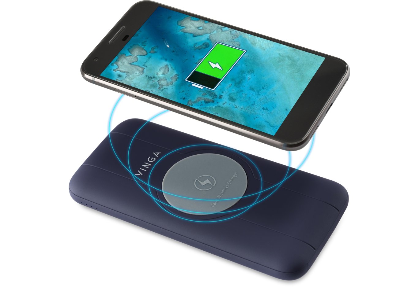 Universal Battery Vinga 10000 mAh Wireless QC3.0 PD soft touch purple (BTPB3510WLROP)