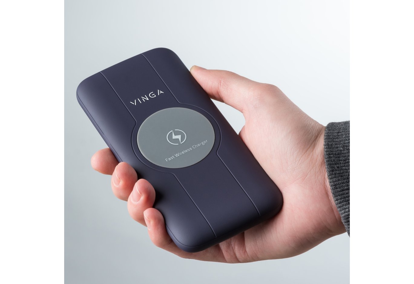 Universal Battery Vinga 10000 mAh Wireless QC3.0 PD soft touch purple (BTPB3510WLROP)