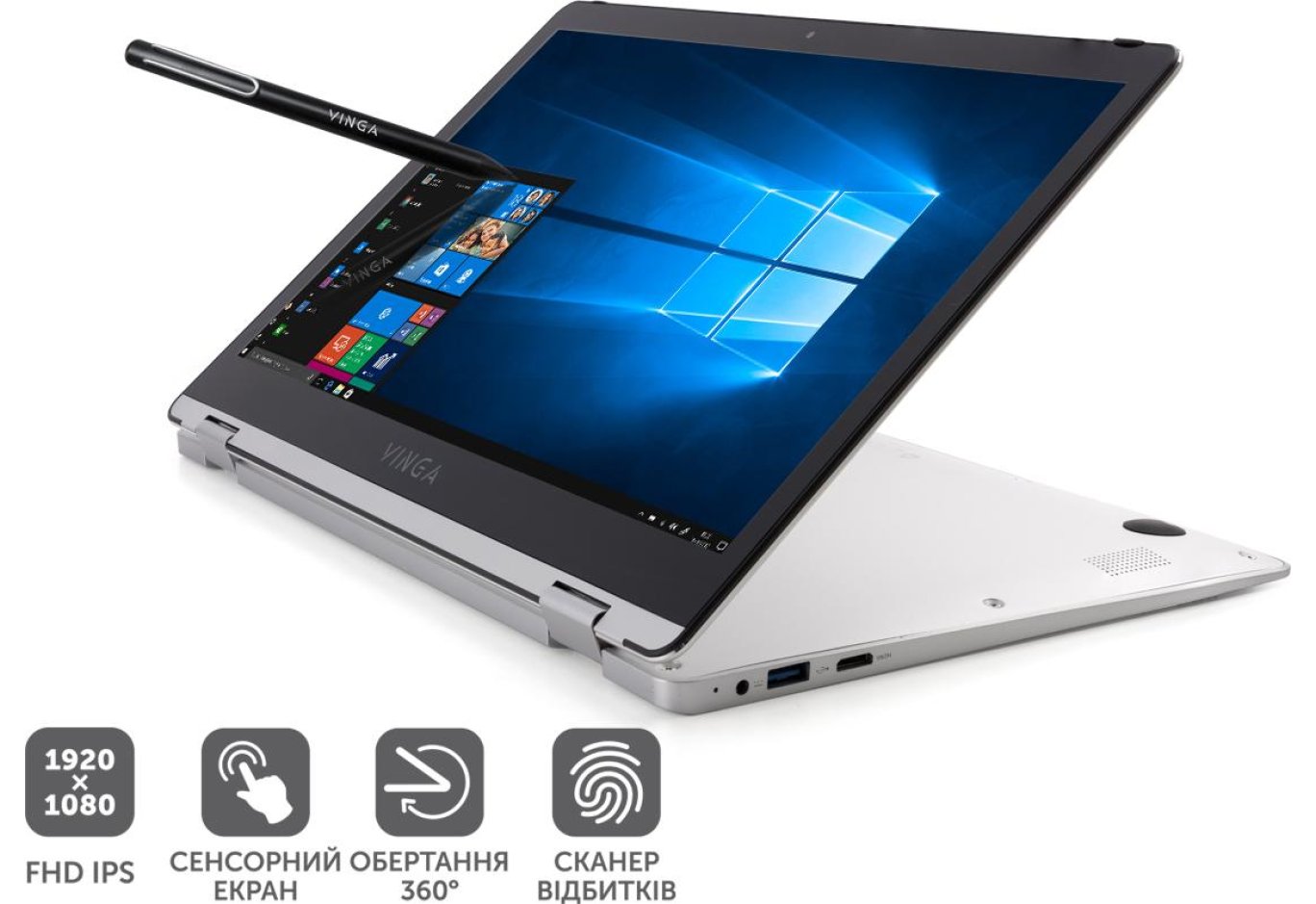 Ноутбук Vinga Twizzle Pen J133 (J133-C33464PSWP)